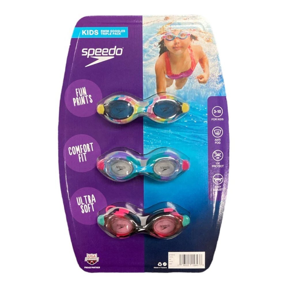 New Speedo Kids Swim Goggles Triple Pack ages 3-10